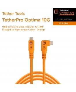 Tether Tools TetherPro USB-C Optima 10G paremal oranž 3m UUS