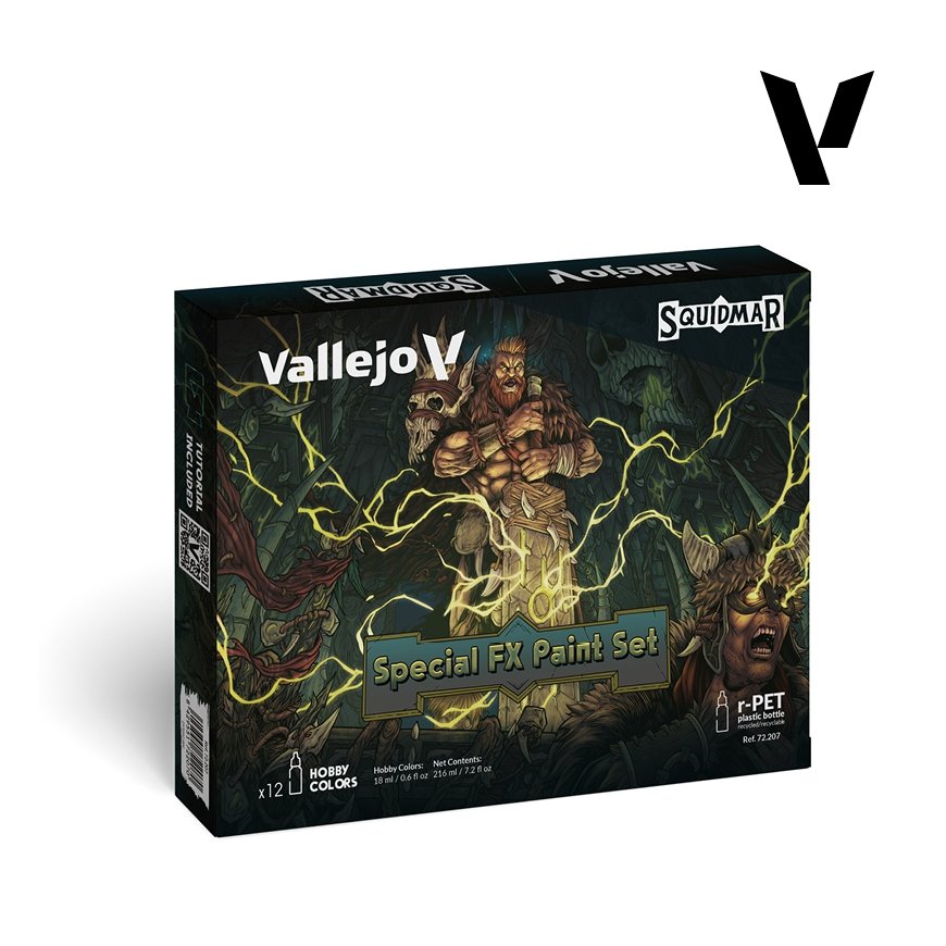 Vallejo - Mänguvärv / 12 värvi - Erilised FX värvide komplekt Squidmar Miniatures'ilt 18 ml