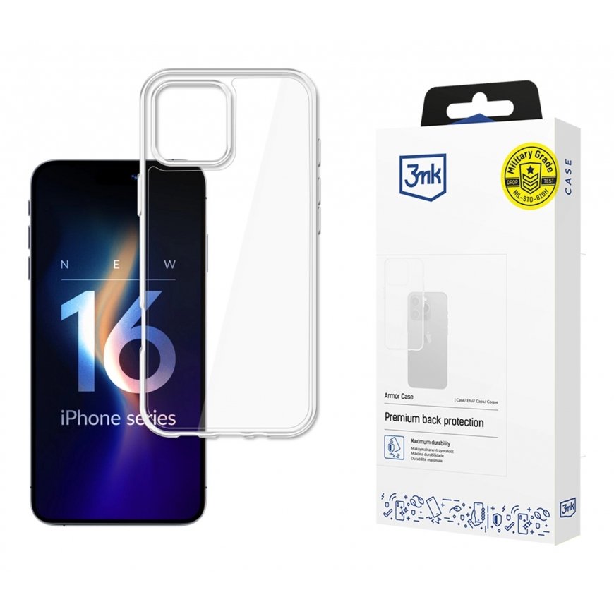 3MK Armor Case mobiliojo telefono dėklas 16 cm (6.3") Permatomas