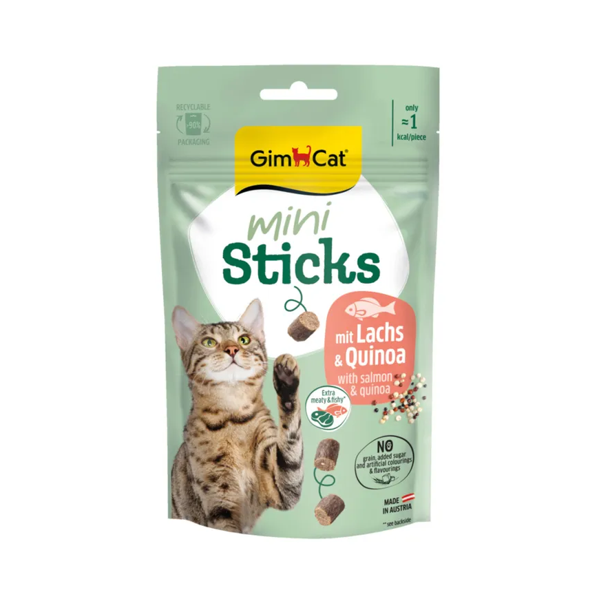 Gardumi kaķiem - GimCat Mini Sticks With Salmon & Quinoa 50g