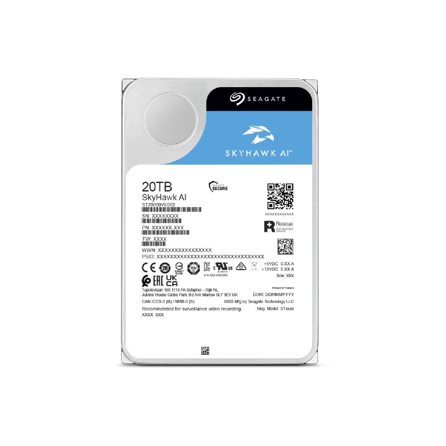 Seagate SkyHawk AI внутренний жесткий диск 20 TB 7200 RPM 512 MB 3.5" Serial ATA III – 2