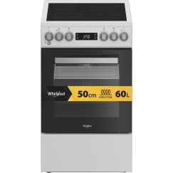 Whirlpool W5V5LCW Brīvi stāvoša plīts A Elektrisks Keramika Melns, Balts