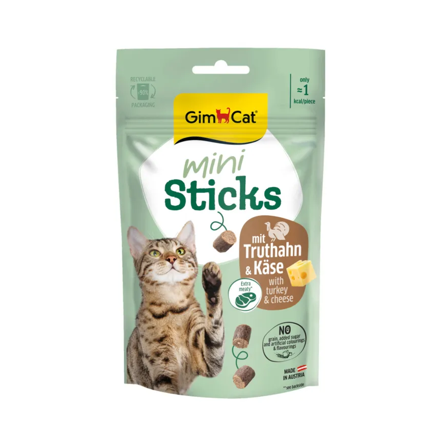 Gardumi kaķiem - GimCat Mini Sticks With Turkey & Cheese 50 g