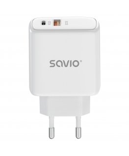 Savio LA-12 mobiilseadme laadija Universaalne Valge Vahelduvvool Kiirlaadimine Hoonesisene