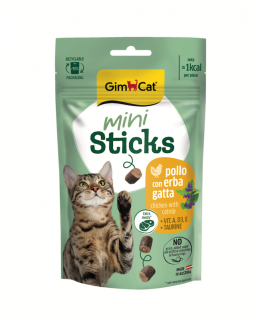 Gardumi kaķiem - GimCat Mini Sticks Chicken With Catnip 50g