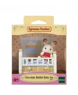 Sylvanian Families Chocolate Rabbit Baby Set (Baby Bed)