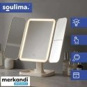 Lusterko kosmēticzne rozkładane LED Soulima 26952 dantų šepetėlis Lusterko kosmēticzne rozkładane LED Soulima 26952 dantų šepetėlis