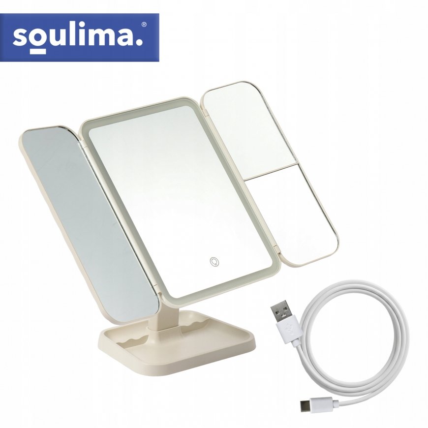 Dantu birste Lusterko kosmētiskā izliekamā LED Soulima 26952 – 2