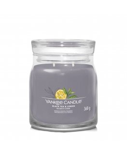 Yankee Candle Black Tea & Lemon vaska svece Apaļš Black tea (leaf), Citrons, Muskuss, Vaniļa Pelēks 1 pcs