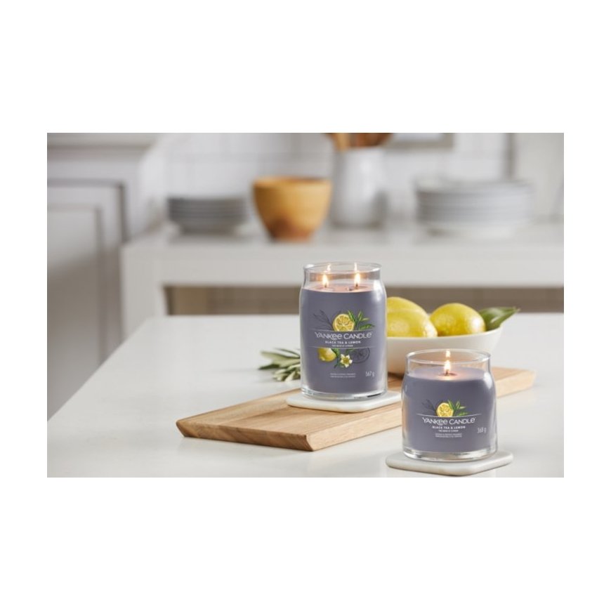 Yankee Candle Black Tea & Lemon vaško žvakė Turas Black tea (leaf), Citrina, Muskusas, Vanilė Pilka – 3