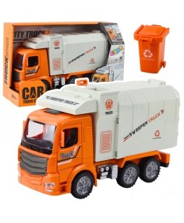 Lean Toys mänguautode prügivedaja valguse ja helidega, oranž