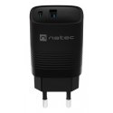 NATEC NUC-2141 PDA/mobīlo telefonu lādētājs Universāls Melns AC Ātrā uzlāde Iekštelpas