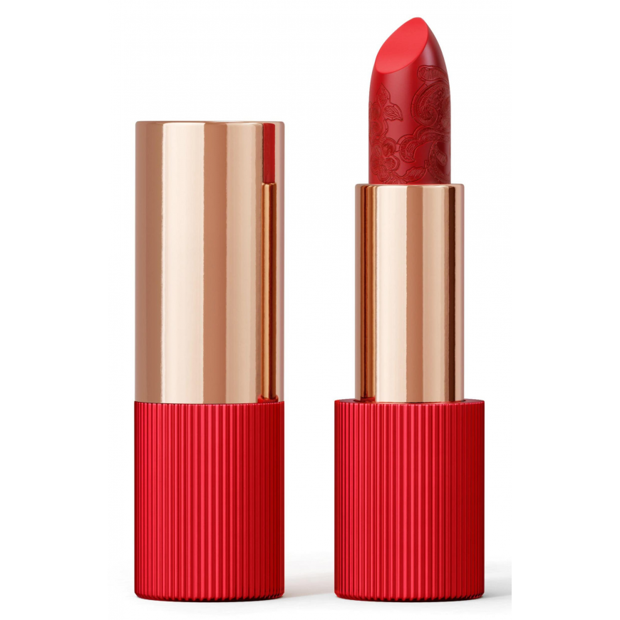 La Perla, Matte Silk, Matte Silk, Cream Lipstick, 105, Poppy Red