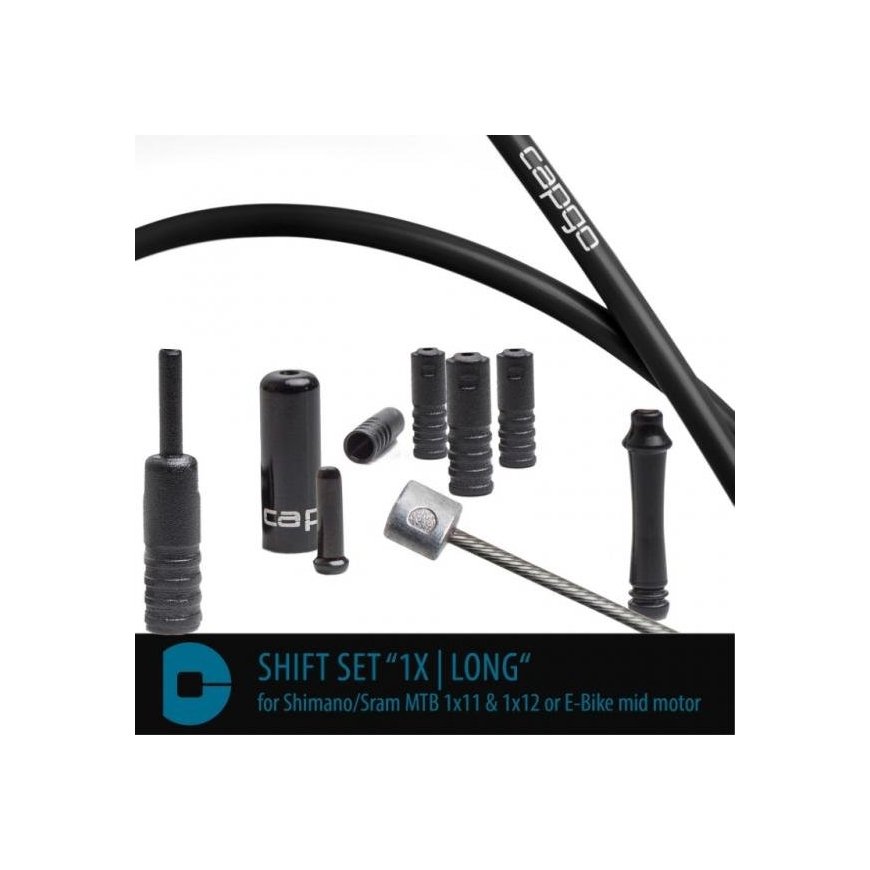 Комплект тросиков Pavarų Capgo BL Single(1x) нержавеющая сталь Shimano/Sram MTB & E-Bike 1x11/12/13 черный – 2