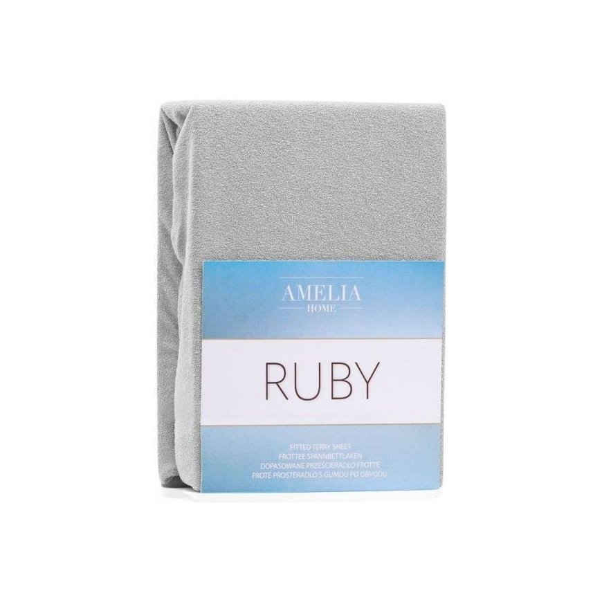 AmeliaHome Fitted Sheet/AH/Ruby/Silver 60/160-180x200+30