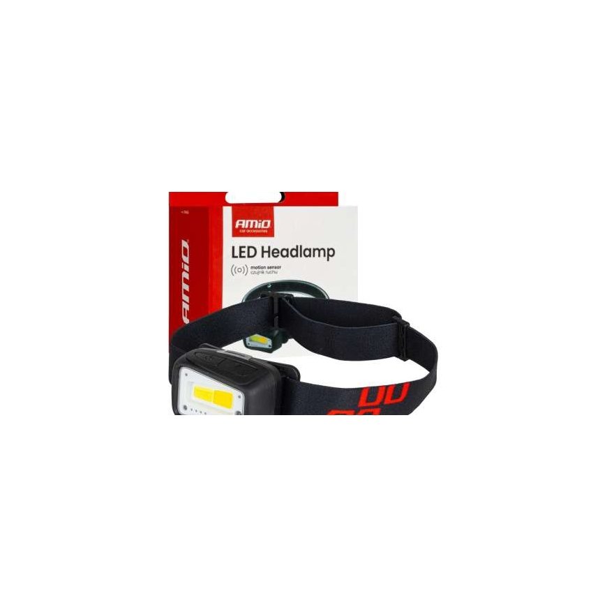 Pään valaisin akku liiketunnistimella cob 1800mah (batt) amio-04666