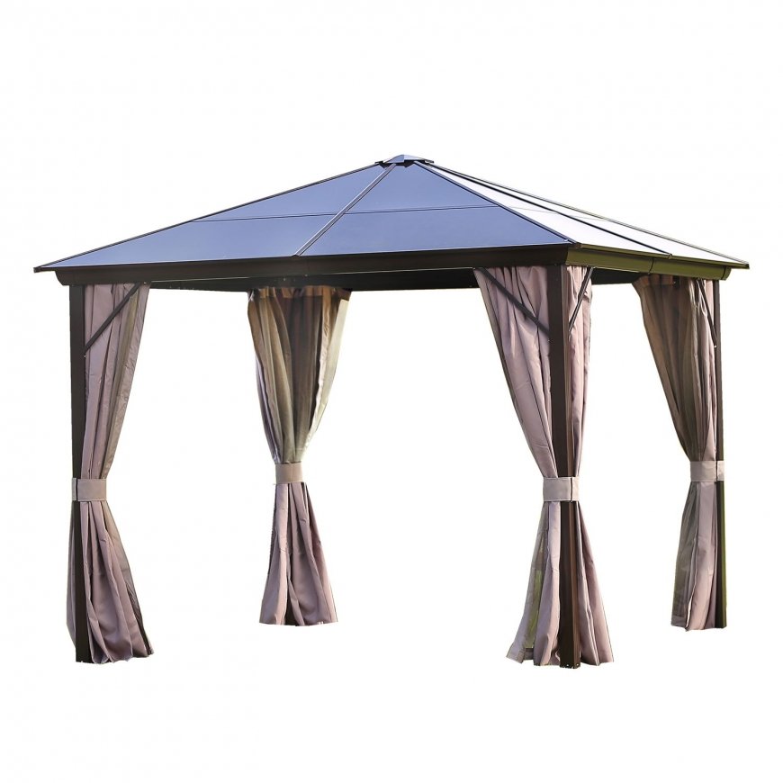 Gazebo canopy TULIP 3x3m, gray – 2