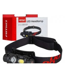 Headlamp rechargeable with motion sensor xpg+cob 1200mah (batt) amio-04662