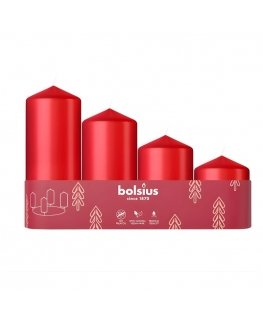 Bolsius Advent Christmas Candles 4pcs 60x48mm Red