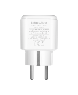 Kruger & Matz Connect P4 balta Tuya WiFi kištukinė rozetė