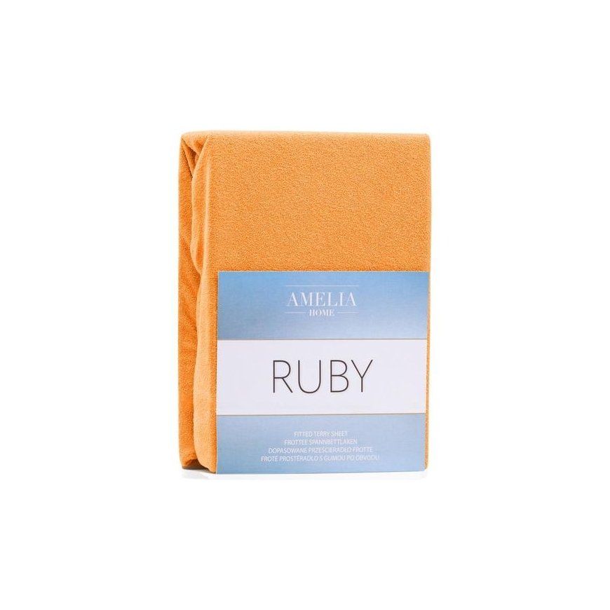 AmeliaHome Fitted Sheet RUBY ORANGE 50/100-120x200+30