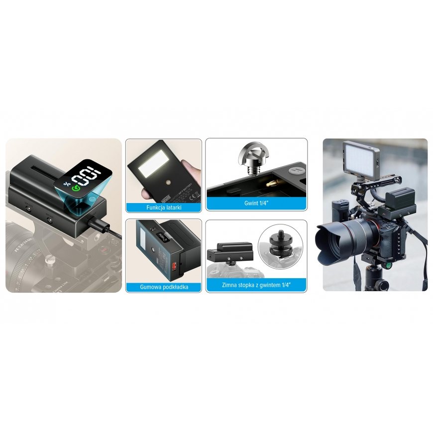Newell DC-USB universalus adapteris NP-F baterijoms – 2