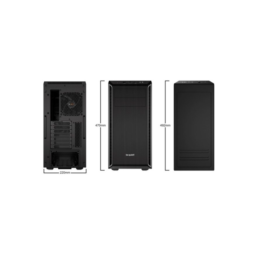 be quiet! Pure Base 600 Midi Tower Must, Hõbe – 4