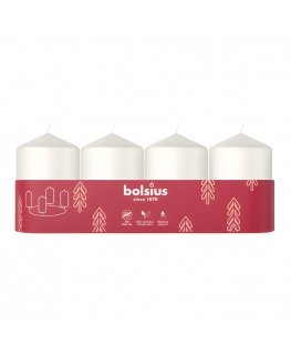 Bolsius Cylinder Candles 4pcs 60x40mm White