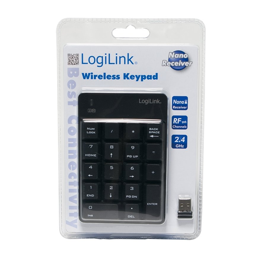 LogiLink ID0120 ciparu klaviatūra Portatīvais dators RF Bezvadu Melns – 3