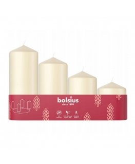 Bolsius Advent Christmas Candles 4pcs 60x48mm Cream