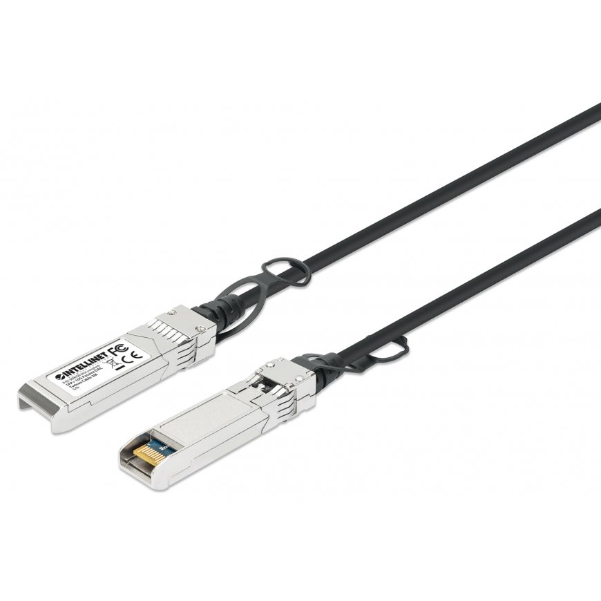 Intellinet 508438 InfiniBand/fibre optic cable 3 m SFP+ Черный, Серебристый