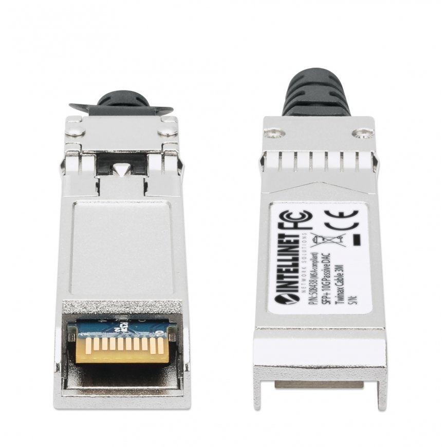 Intellinet 508438 InfiniBand un optiskās šķiedras kabelis 3 m SFP+ Melns, Sudrabs – 3