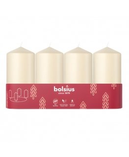 Bolsius Цилиндрические Свечи 4шт 100x48mm Cream