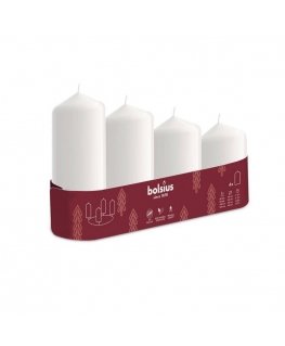 Bolsius Advent Christmas Candles 4pcs 60x48mm White