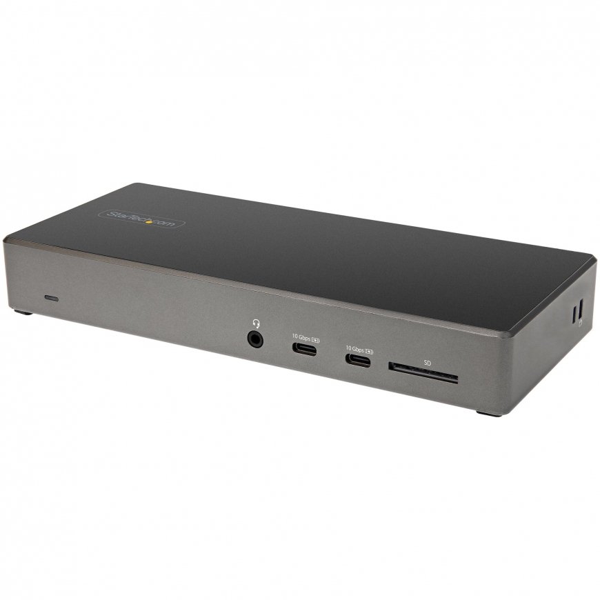 StarTech.com DK31C2DHSPDUE dokstacija Vadu USB 3.2 Gen 2 (3.1 Gen 2) Type-C Melns, Pelēks
