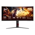 AOC G4 CU34G4Z monitori 86,4 cm (34") 3440 x 1440 pikseļi Wide Quad HD LED Melns, Sarkans AOC G4 CU34G4Z monitori 86,4 cm (34") 3440 x 1440 pikseļi Wide Quad HD LED Melns, Sarkans