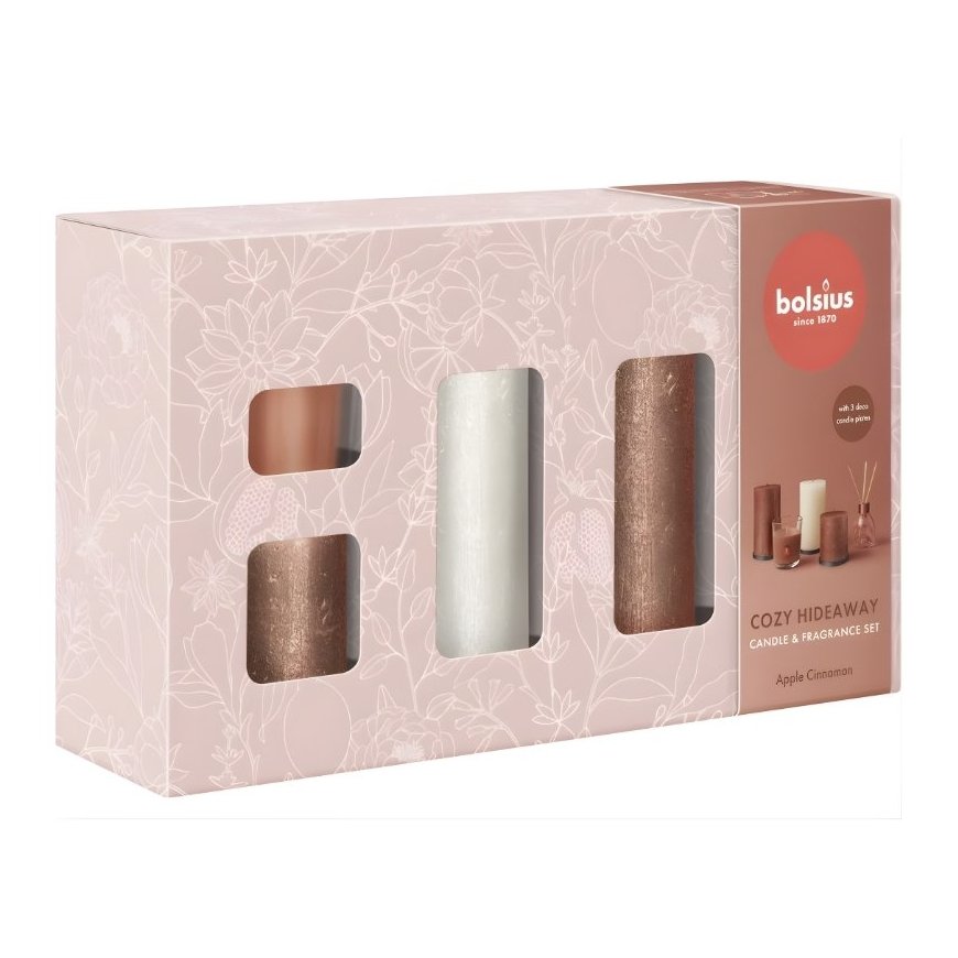 Bolsius Cozy Hideaway Gift Set Apple Cinnamon