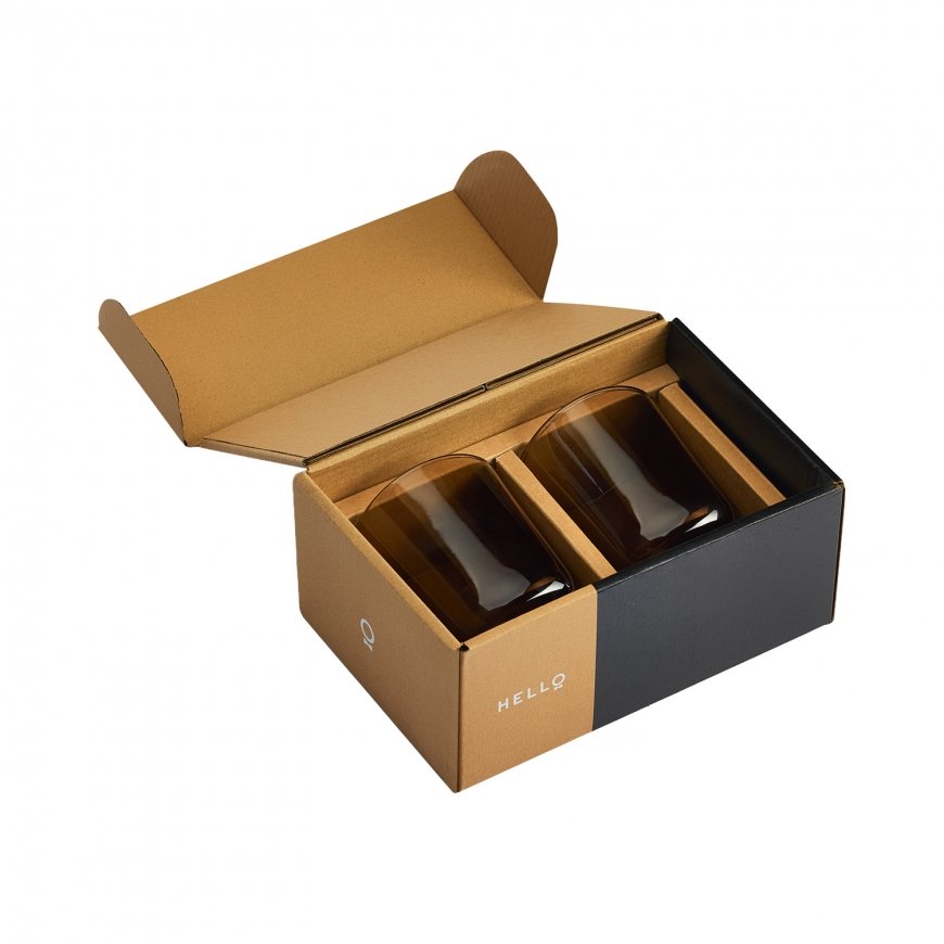 Fellow - set of two glass Pirch Cappuccino 190 ml - Amber
