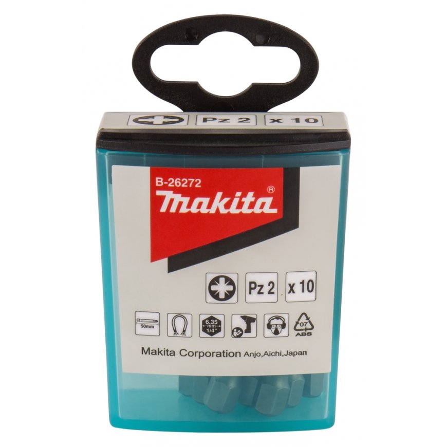 Makita B-26272 Screwdriver Bit PZ2x50mm (10 pcs)