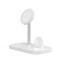 Tech Protect 3 vienā belaidīgs lādētājs ar viedtālruņa turētāju, kas paredzēts „Apple Watch AirPods MagSafe“ – balts Tech Protect 3 vienā belaidīgs lādētājs ar viedtālruņa turētāju, kas paredzēts „Apple Watch AirPods MagSafe“ – balts
