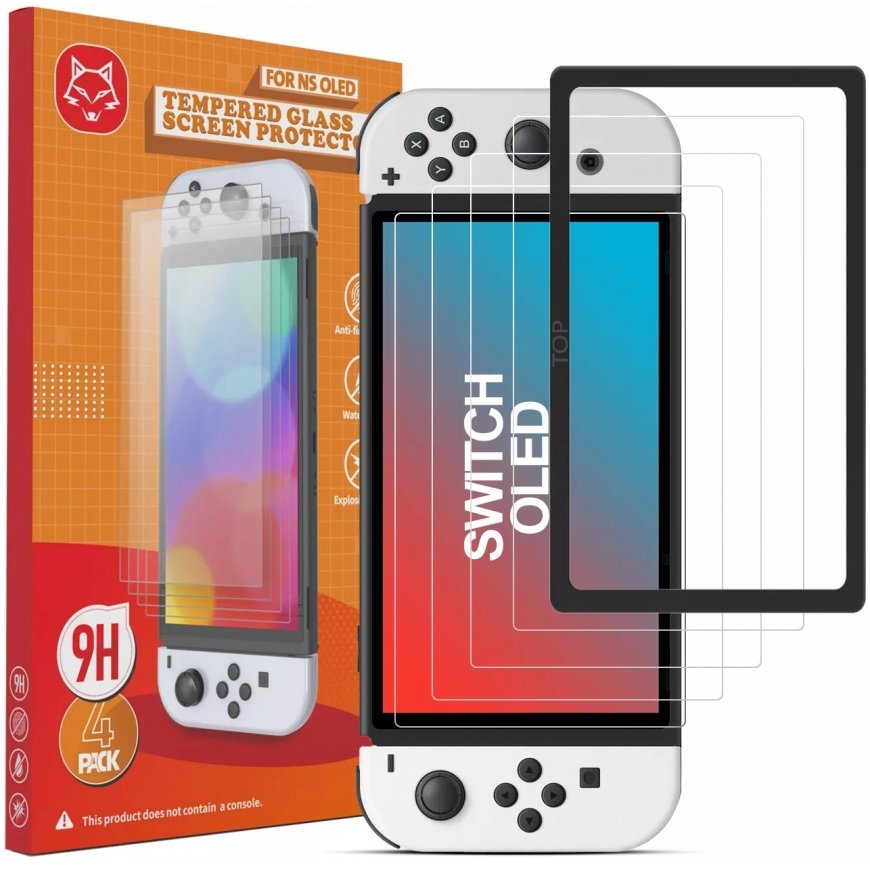 Nintendo Switch OLED grūdinto stiklo ekrano apsauga 4vnt – 2