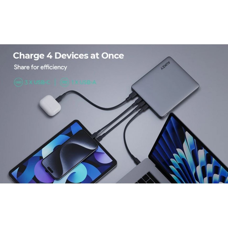AUKEY Powerbank 100W 20000mAh 3xUSB-C PD
