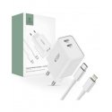 Tech-Protect C35W 2x USB-C PD 35W seinävirtalähde USB-C / Lightning-kaapelilla – valkoinen Tech-Protect C35W 2x USB-C PD 35W seinävirtalähde USB-C / Lightning-kaapelilla – valkoinen