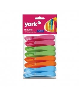 York EXTRA Klasiskie Veļas Knaģi 16gab