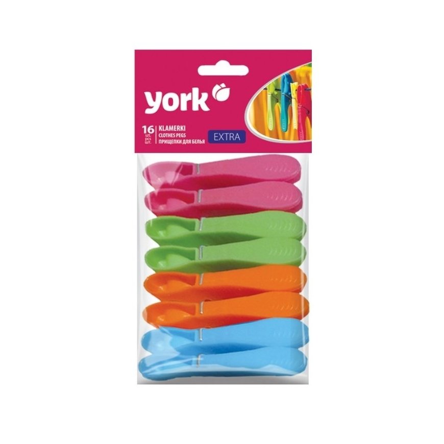 York EXTRA Klasiskie Veļas Knaģi 16gab