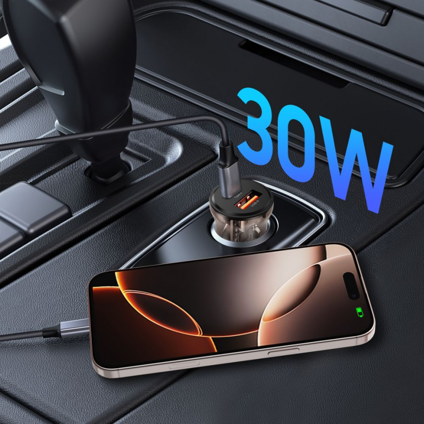 Tech-Protect CC01 30W 2-Port USB-A | USB-C Car Charger - Black – 5