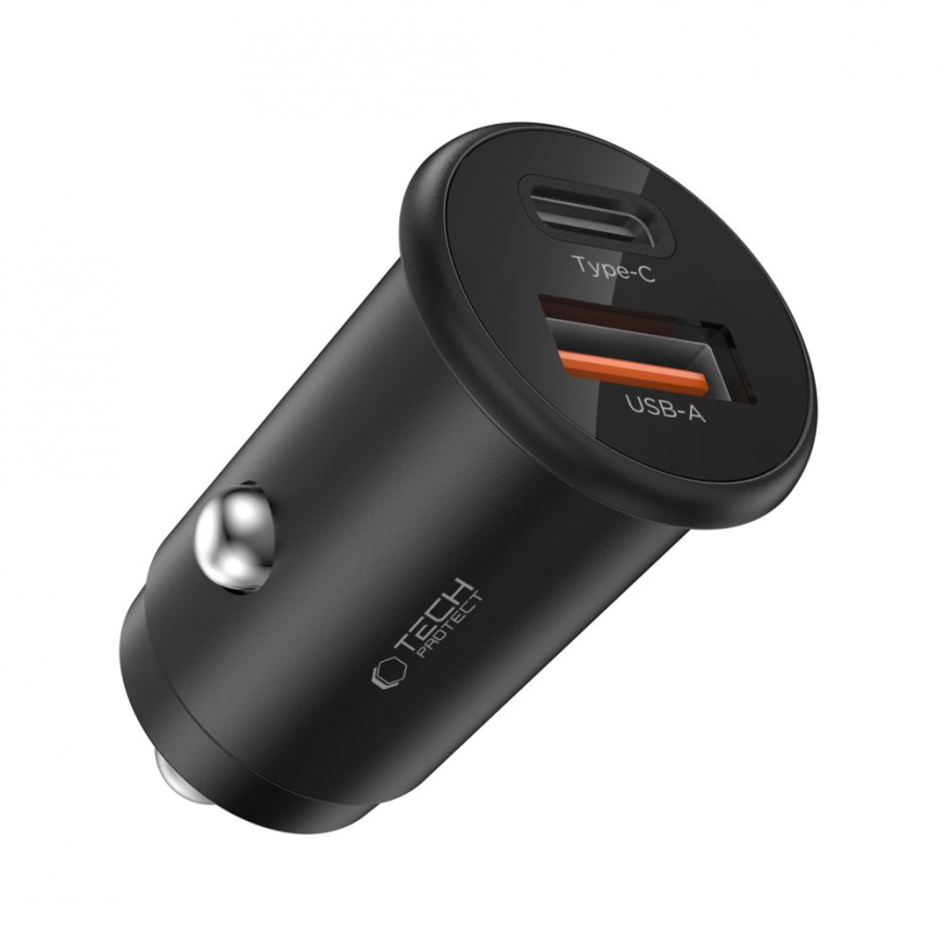 Tech-Protect CC02 35W Car Charger 2-Port USB-C | USB-A - Black – 2