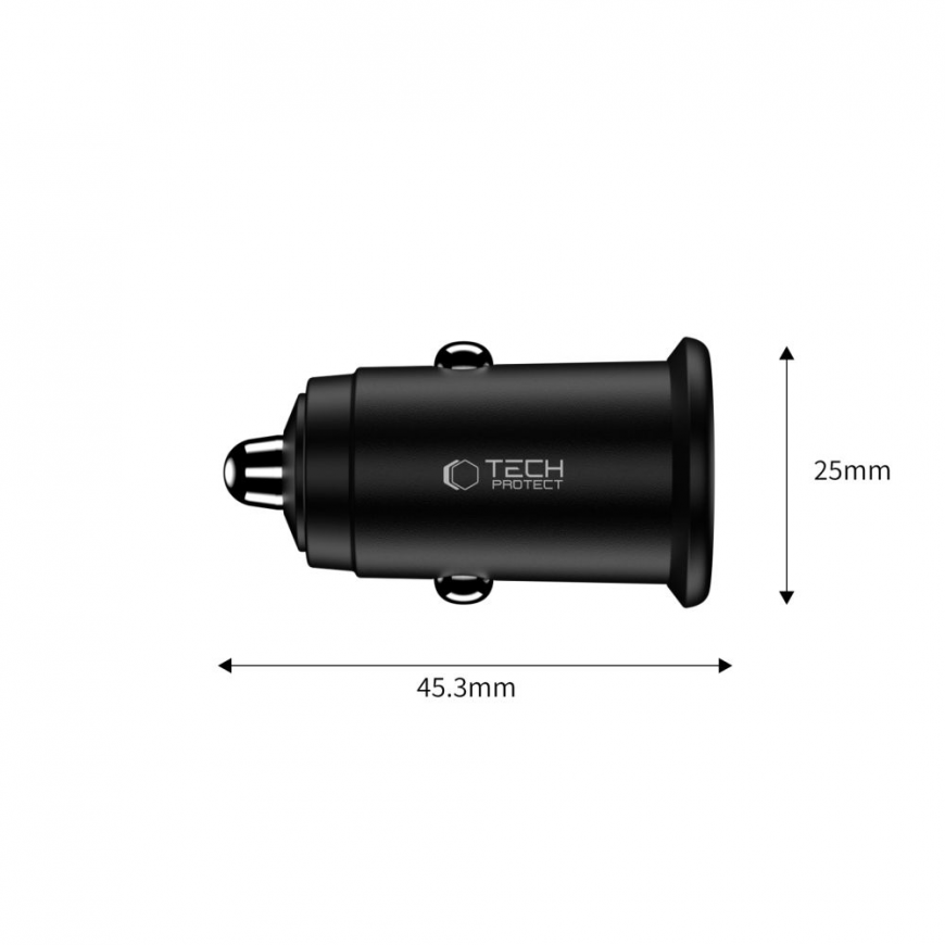 Tech-Protect CC02 35W Car Charger 2-Port USB-C | USB-A - Black – 3