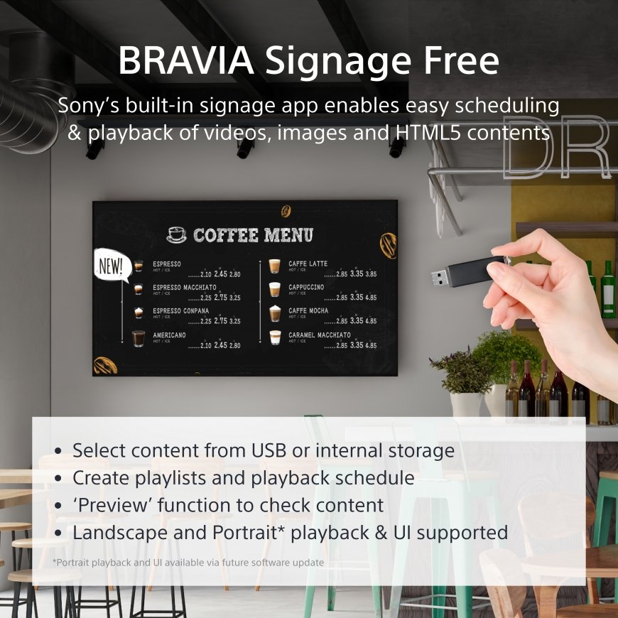 Sony FW-50EZ20L infonäyttö Digitaalinen litteä infotaulu 127 cm (50") LED Wi-Fi 350 cd/m² 4K Ultra H – 5