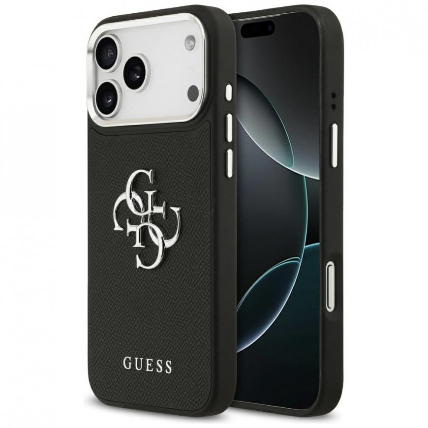 Dēklis Guess Grained Big 4G Classic Logo Apple iPhone 17 Pro Max melnā krāsā – 2